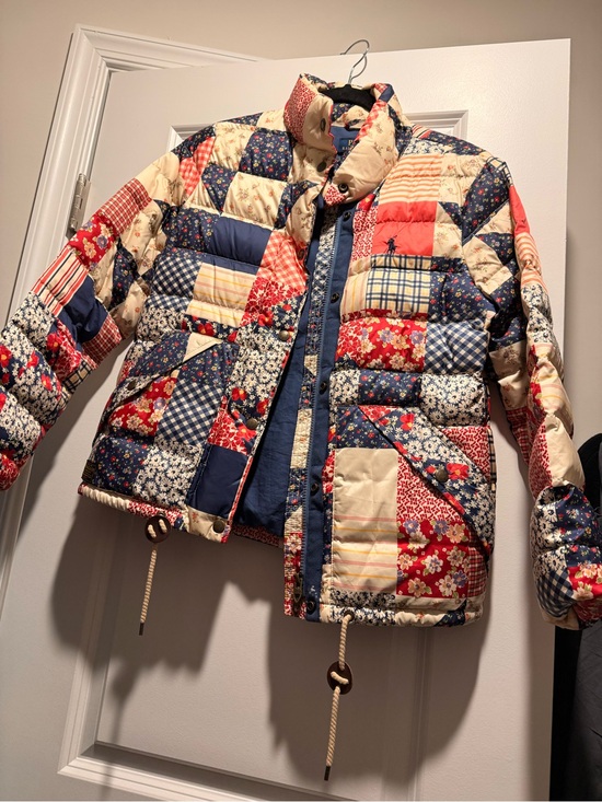 Polo Ralph Lauren Jackets & Blazers - Polo Ralph Lauren Patchwork Quilted Puffer Jacket - Red, Navy & Cream